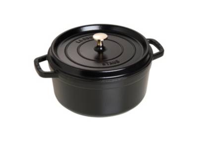 Cocotte ronde en fonte &eacute;maill&eacute;e 26cm noir - 1102625 1102625