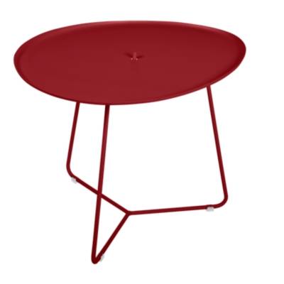 Table de jardin basse FERMOB Cocotte ovale rouge 1 personnes