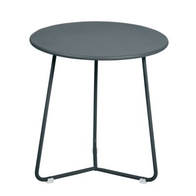 Table de jardin basse FERMOB Cocotte rond gris / argent 1 personnes