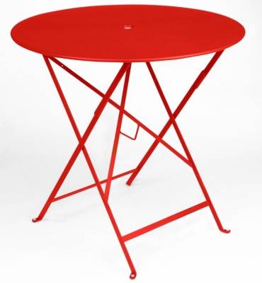 Table de jardin pliante en m&eacute;tal Fermob Bistro &oslash;77 cm piment