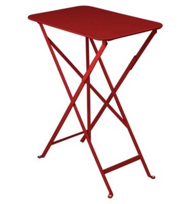 Table de jardin pliante en m&eacute;tal Fermob Bistro 37 x 57 cm piment
