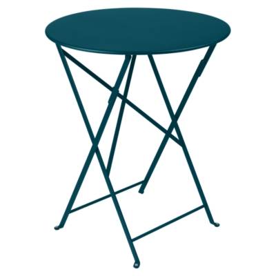 Fermob Table pliante BISTRO ronde - 21 bleu acapulco - &Oslash; 60 cm