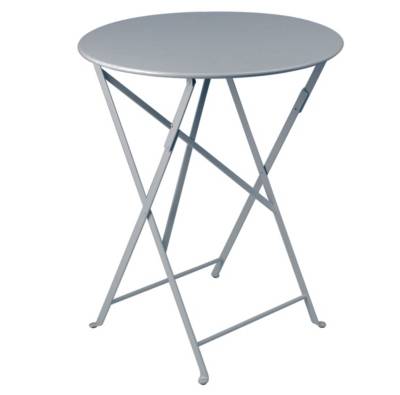 Table de jardin FERMOB Bistro rond gris / argent 2 personnes