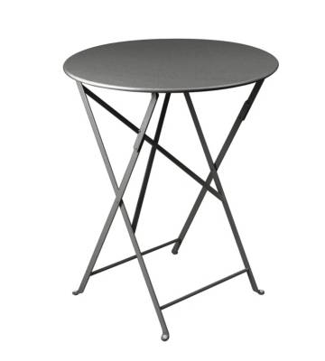 Table pliante ronde FERMOB Bistro &Oslash; 60 cm, coloris au choix Carbone