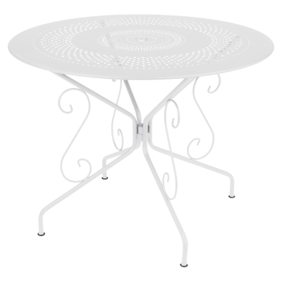 Table Montmartre - Ronde - Acier - Blanc coton - 96cm