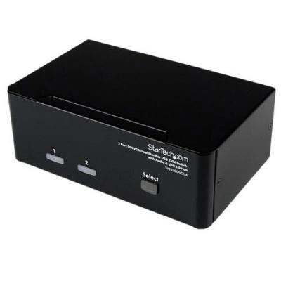 Startech 2 Port Dvi Vga Dual Monitor Kvm Switch Noir