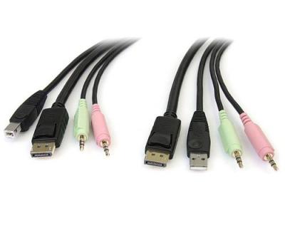 Startech 4 In 1 Usb Displayport Kvm Switch Cable Vert,Noir,Rose