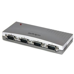 Startech 4 port usb bus powered to rs232 serial db9 converter adapter hub noir