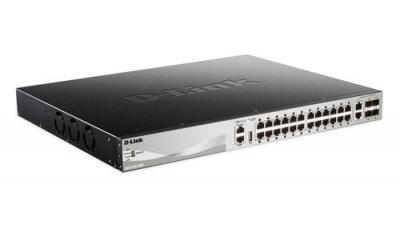 D-link 24p sfp layer 3 managed switch stackable 2 x 10gb 4 x sfp noir