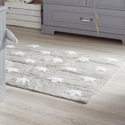 Lorena Canals Tapis Lavable Motif &eacute;toiles Gris/Blanc