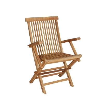 MIDLAND Fauteuil de jardin en teck massif pliant
