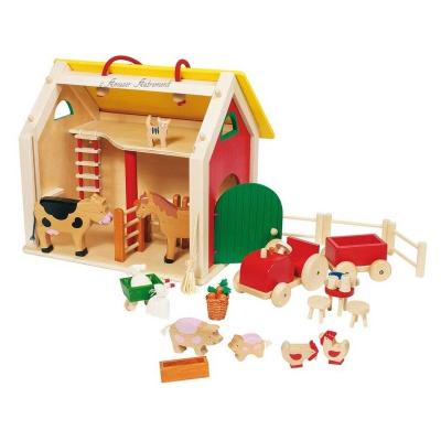 Jouet de la ferme en bois valise Goki - Jouets en bois