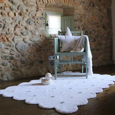 EN SOLDES - Tapis de sol enfant 120x160 cm biscuit blanc