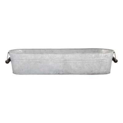 Jardini&egrave;re ovale en zinc - 8,1 l - Gris - Livraison gratuite - Gris