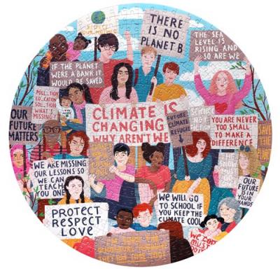 Puzzle 500 pi&egrave;ces eeboo rond marche pour le climat