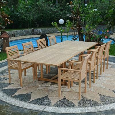 Salon de jardin en teck qualit&eacute; Ecograde Alifax, 8 places - Naturel