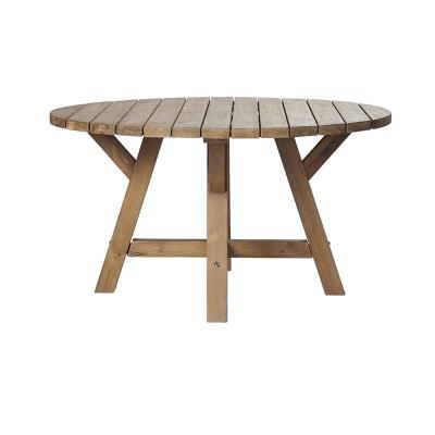Table de jardin en teck recycl&eacute; massif ronde 6 pers. - Naturel