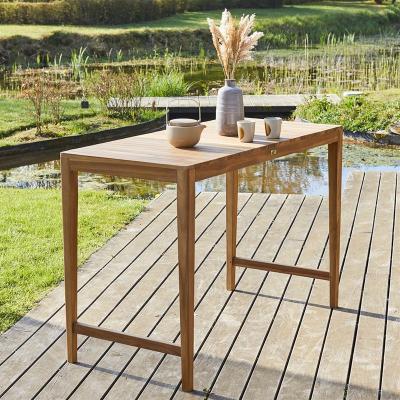 Table de jardin en teck massif haute - Naturel