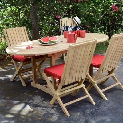 Table extensible ovale teck Ecograde Sirius 120/180 x 90 cm - Naturel
