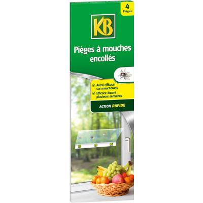Lot de 4 Pi&egrave;ges &agrave; mouches, glu, KB