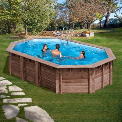 Piscine hors-sol bois GRE, L.6.32 x l.3.35 x H.1.33 m