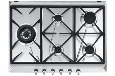 Table de cuisson gaz 70cm 5 feux inox smeg - se775gh 5 - classica