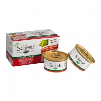 Schesir Poulet Avec BUf Multipack 4 Unit&eacute;s Pour Votre Animal