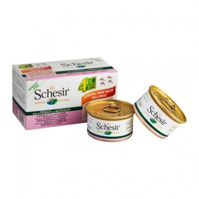Schesir Multipack Adulte 4&nbsp;x&nbsp;85&nbsp;g Poulet et agneau