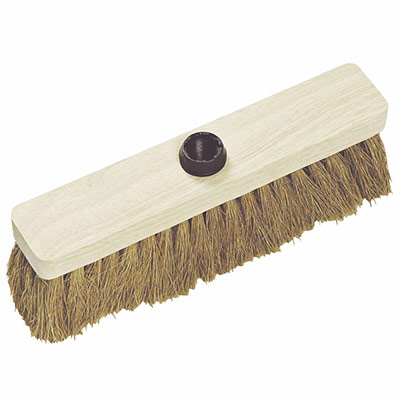 Balai coco fibre pure v&eacute;g&eacute;tale - monture en bois - largeur 29 cm