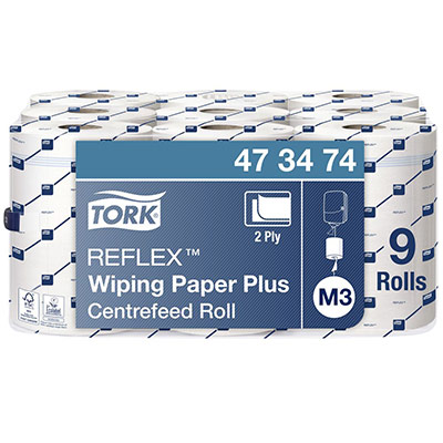 Bobine d'essuie-mains Tork Mini-Reflex - 200 formats - lot de 9