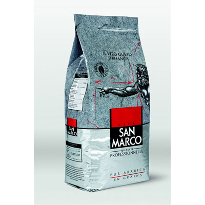 Caf&eacute; en grains 100% Arabica San Marco - intensit&eacute; 7 - paquet de 1kg