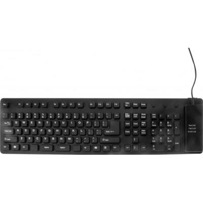 Clavier en silicone souple et &eacute;tanche combo USB/PS2 noir