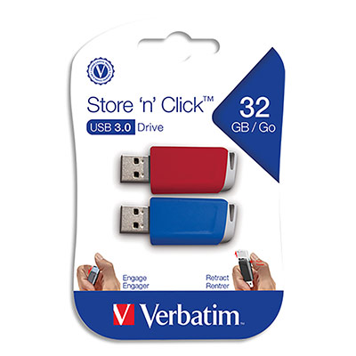 Verbatim 49308 32 go usb 2.0 usb 3.0 rouge bleu