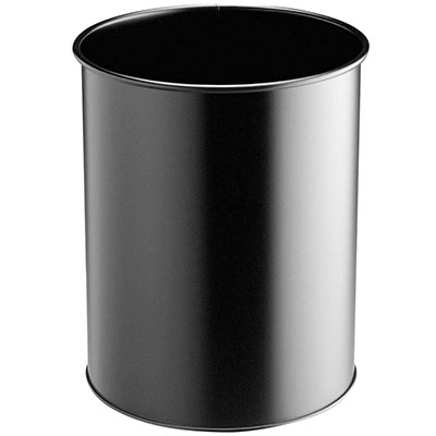 Corbeille &agrave; papier Confort m&eacute;tal - 15 litres - noir
