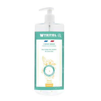 Creme mains hydroalcoolique Wyritol - monoi - flacon de 500 ml