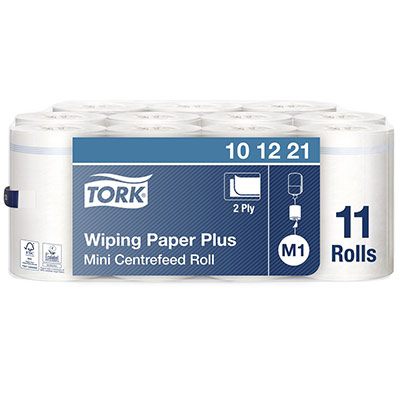 Essuie-tout a devidage central 2 plis - carton de 11 mini-bobines