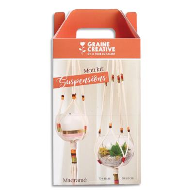 Kit macram&eacute; Graine Cr&eacute;ative tressage 2 suspensions