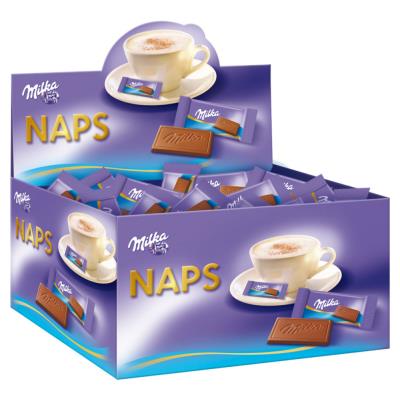Milka Napolitains Naps, mini-tablette de chocolat - Bo&icirc;te de 355