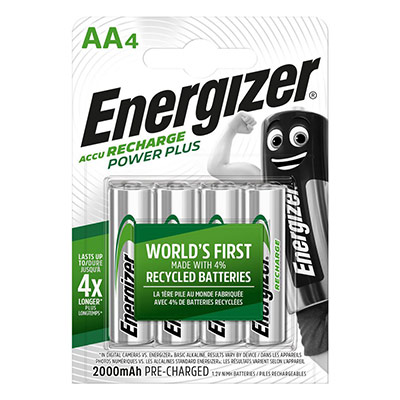 Piles rechargeables Energizer 4 AA/HR6 2000mAh - ENERGIZER