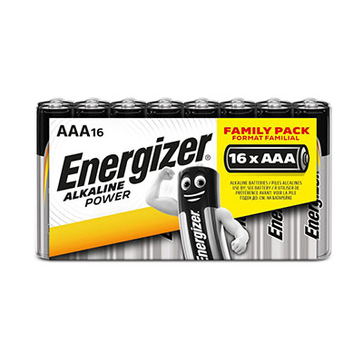 Piles Alcalines Energizer Power AAA/LR03, pack de 16