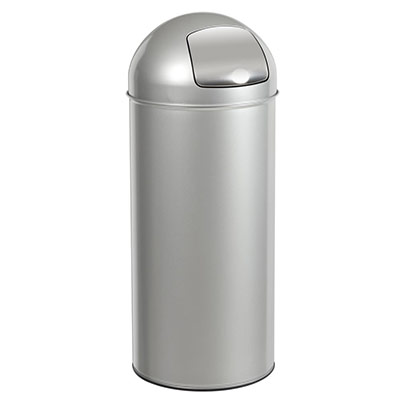 Poubelle &agrave; trappe acier Rossignol - 45 litres - gris