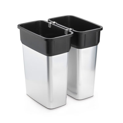 Vileda Poubelle PP de tri s&eacute;lectif en polypropyl&egrave;ne 55L - Aspect inox