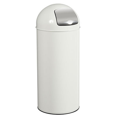Poubelle 45 L &Agrave; Trappe Push Blanc Signalisation - Ral 9016