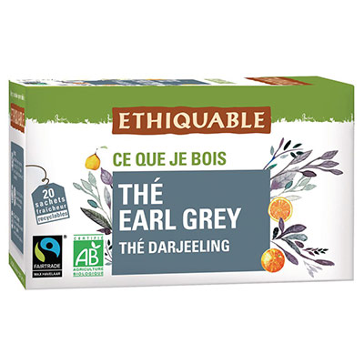 Th&eacute; Noir Earl Grey Darjeeling Bio Ethiquable - La Boite De 20 Sachets