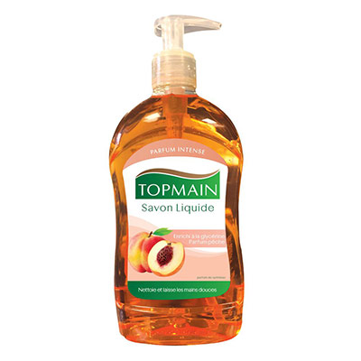 TOPMAIN Flacon pompe 500ml savon liquide main glyc&eacute;rine p&ecirc;che