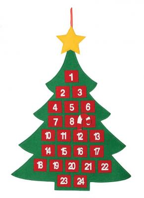 Guirma Advent Calendar Christmas Tree Xl Felt 55x70 Cm Vert