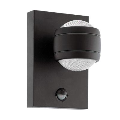 EGLO Lampe murale LED &agrave; capteur d'ext&eacute;rieur Sesimba 1 2x3,7 W Noir