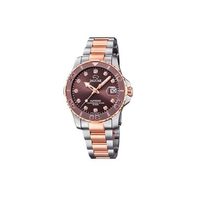 JAGUAR Woman Collection Model J871/2 Watch, 34mm Brown Case with Steel Bronze Strap for Lady