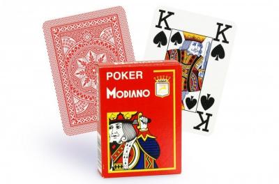 Cartes Modiano 100% plastique 4 index (rouge)