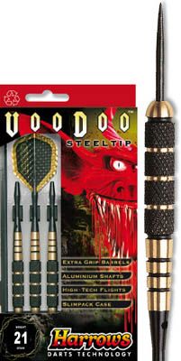 Harrows Voodoo Fl&eacute;chettes En Laiton Pointe En Acier Jaune Noir 21G